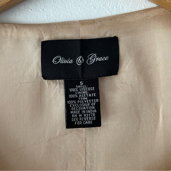 Olivia & Grace, embellished, sequenced, beaded satin Open Front Ruffle Vest Sz S - Picture 2 of 11